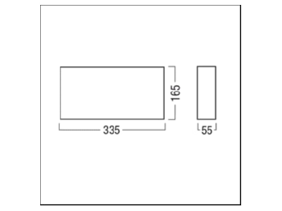 Dimensional drawing Zumtobel ECOSIGN C  22166876 Pictogram for emergency luminaire