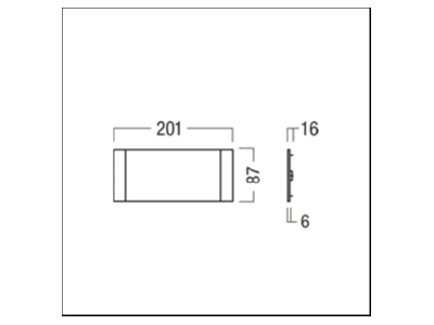 Dimensional drawing Zumtobel ERGOSIGN  22166887 Pictogram for emergency luminaire
