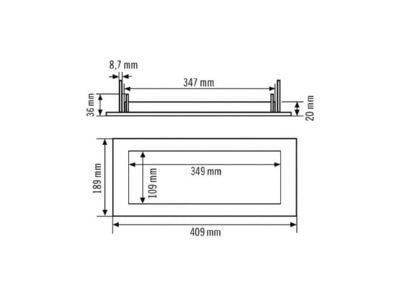 Dimensional drawing ESYLUX SLX ELXM  EN10077104 Mounting kit for luminaires