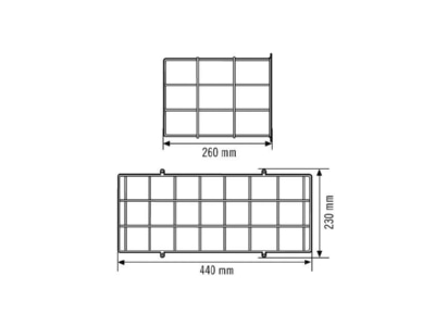 Dimensional drawing ESYLUX SLX ELXBASKETGUARDC  Protective housing for luminaires
