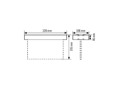 Mazeichnung ESYLUX SLXELLED  EN10077388 LED Notleuchte weiss 8h  fuer AP  Deckenmontage