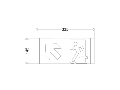 Dimensional drawing Schuch 121 36 Sticker for emergency luminaire
