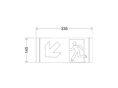 Dimensional drawing Schuch 121 38 Sticker for emergency luminaire