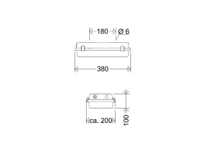 Dimensional drawing Schuch 164KL L08G2 ZB Emergency luminaire 8 5W IP65
