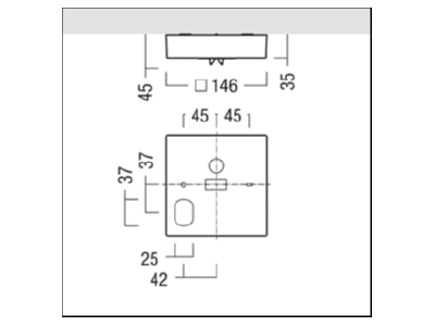 Dimensional drawing Zumtobel RESCLITE  42185709 Emergency luminaire 4 7W IP40