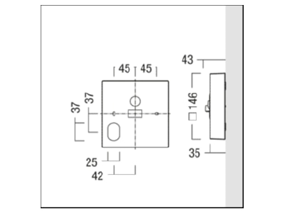 Dimensional drawing Zumtobel RESCLITE  42185738 Emergency luminaire 4 7W IP40