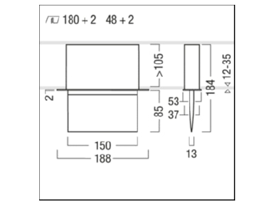 Mazeichnung Zumtobel ARTSIGN 75  42185928 LED Sicherheitsleuchte ARTSIGN 75 42185928