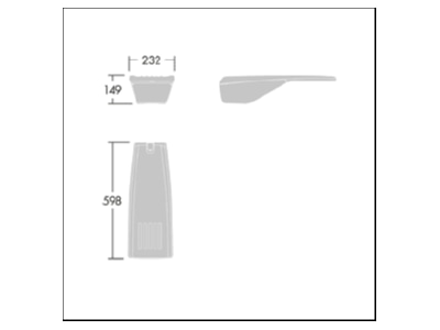 Dimensional drawing Thorn RX 12L50  92919236 Luminaire for streets and places