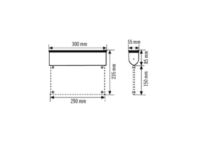 Mazeichnung ESYLUX SLCEL LED EN10031618 LED Rettungszeichenleuchte 3h  25m SLCEL LEDEN10031618