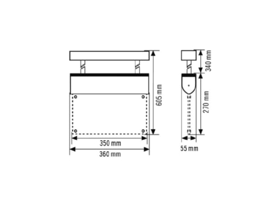 Ma�zeichnung ESYLUX SLDEL LED EN10031649 LED Rettungszeichenleuchte 3h  32m SLDEL LEDEN10031649