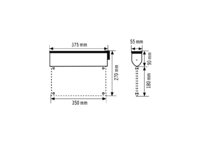 Ma�zeichnung ESYLUX SLDEL LED EN10031687 LED Rettungszeichenleuchte 3h  32m SLDEL LEDEN10031687