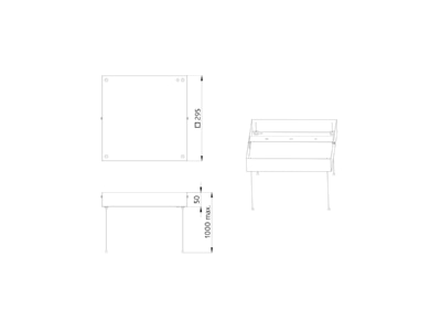Dimensional drawing BEG 93090 Mechanical accessory for luminaires