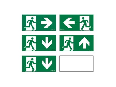 Product image ESYLUX SLF 30 SYMBOL SET 1 Sticker for emergency luminaire
