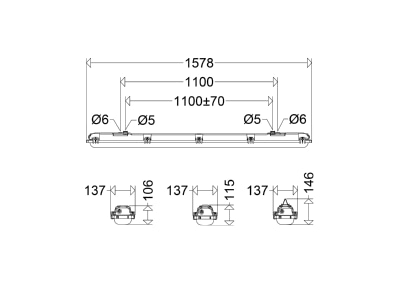 Ma�zeichnung Schuch 161PX 15L75 ZB LED Notleuchte 4000K  ZB
