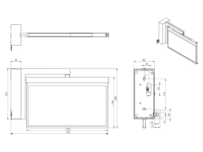Mazeichnung RP Technik AXWA003SC AZ LED Rettungszeichenleuchte EB   SC 3h  anthrazit