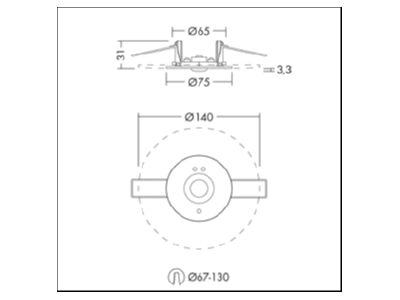 Mazeichnung Zumtobel IRIS ANTIP  96635650 Notlicht Downlight IRIS ANTIP 96635650
