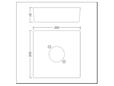 Dimensional drawing Zumtobel IRIS SURFA  96635652 Installation housing for luminaires IRIS SURFA 96635652
