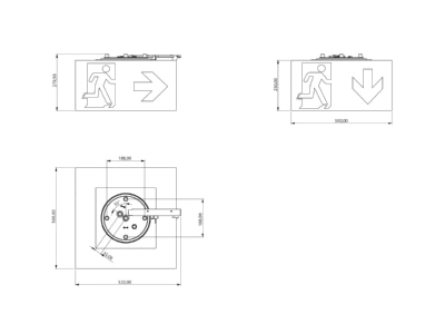 Ma�zeichnung RP Technik WHGD413WL Rettungszeichenleuchte 3h  Wireless