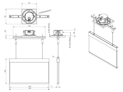 Ma�zeichnung 2 RP Technik AMEC403WL E Rettungszeichenleuchte EB 3h  WL  edelstahl