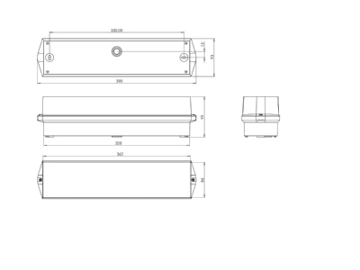 Ma�zeichnung RP Technik KWIW411WL Rettungszeichenleuchte EB 1h  WL