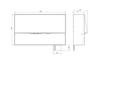 Mazeichnung RP Technik WAF421WL Sicherheitsleuchte EB 1h  WL  weiss