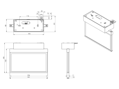 Ma�zeichnung RP Technik AMD403SC LED Rettungszeichenleuchte EB 3h  SC