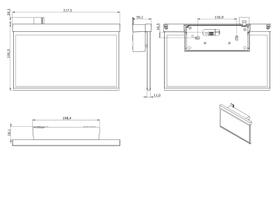 Ma�zeichnung RP Technik GAXW403SC LED Rettungszeichenleuchte EB 3h  SC