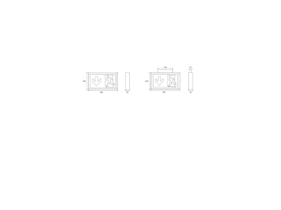 Ma�zeichnung RP Technik KLU413SC LED Rettungszeichenleuchte EB 3h  SC 
