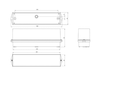 Mazeichnung RP Technik KWID413SC LED Rettungszeichenleuchte EB 3h  SC