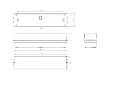Ma�zeichnung RP Technik KWIW413SC LED Rettungszeichenleuchte EB 3h  SC 