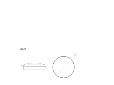 Ma�zeichnung RP Technik QBW428WL LED Sicherheitsleuchte EB 8h  Wireless