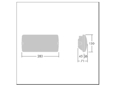 Ma�zeichnung Zumtobel VOYAGER SO  96637630 LED Notlichtleuchte weiss  VOYAGER SO 96637630