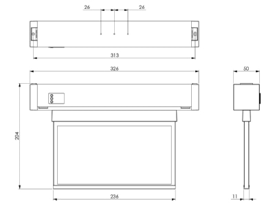 Dimensional drawing 2 RP Technik KAMU509CC Sign luminaire single double sided