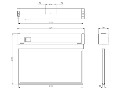 Dimensional drawing 1 RP Technik KAXU009ML Sign luminaire single double sided

