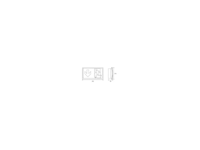 Dimensional drawing RP Technik KCW413SC Sign luminaire single sided