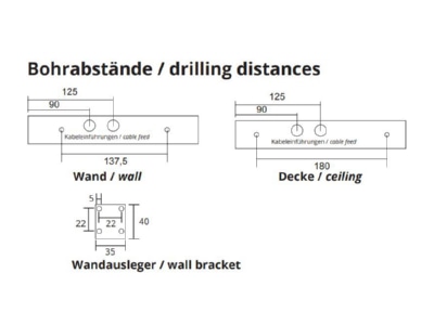 Dimensional drawing RP Technik KMU413WB Sign luminaire single double sided