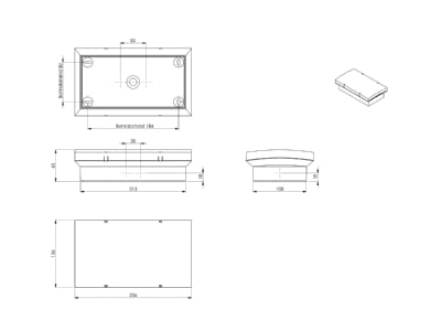 Dimensional drawing 2 RP Technik PMW423WL Sign luminaire
