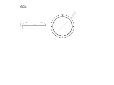 Dimensional drawing RP Technik QCW423SC BM Emergency luminaire IP54