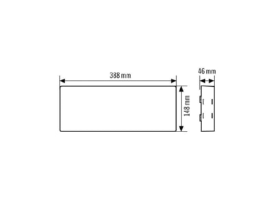 Dimensional drawing ESYLUX SLXELLED  EN10077081 Emergency luminaire 3W IP54 3   8h SLXELLED EN10077081