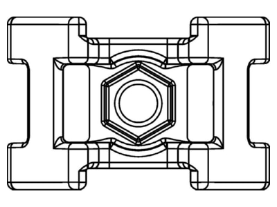Dimensional drawing 3 Hellermann Tyton S2HM25 PA66 BK Mounting element for cable tie
