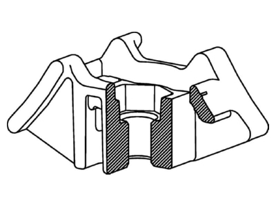 Dimensional drawing 5 Hellermann Tyton S2HM25 PA66 BK Mounting element for cable tie
