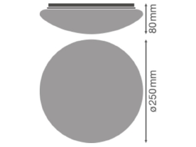 Dimensional drawing LEDVANCE SF CIRCULAR250 COVER Cover for luminaires