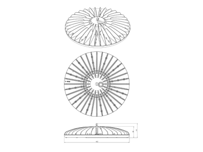 Ma�zeichnung Abalight SUN 245 860 D120CG LED Hallenstrahler 6000K DALI