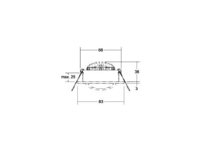 Dimensional drawing Brumberg 41413154TW LED recessed spotlight 230V 2700 6500K
