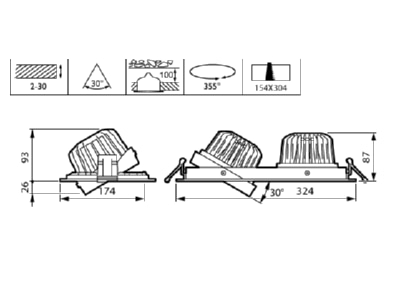 Dimensional drawing Philips Licht GD352B 39S  58838700 3D LED light 840