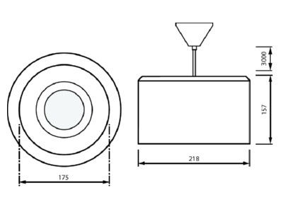 Dimensional drawing Philips Licht TCKTPS 20S  06843400 3D LED light 830