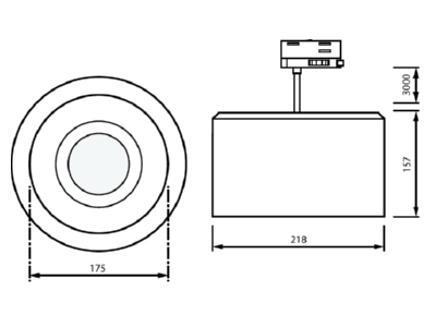 Dimensional drawing Philips Licht TCKTPT 20S  06837300 3D LED light 840