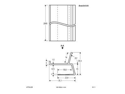 Dimensional drawing 2 EVN APTBU200 Accessory for luminaires