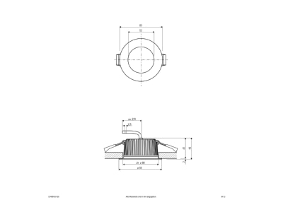 Dimensional drawing EVN L5408130125 Downlight spot floodlight
