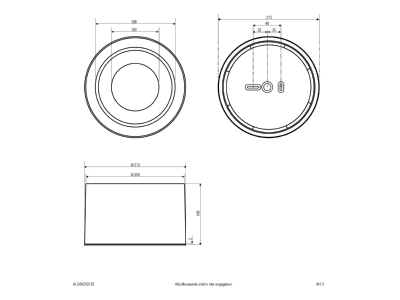 Dimensional drawing EVN ALG54250125 Downlight spot floodlight
